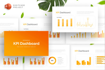 Fresh Orange KPI Dashboard - PowerPoint Template
